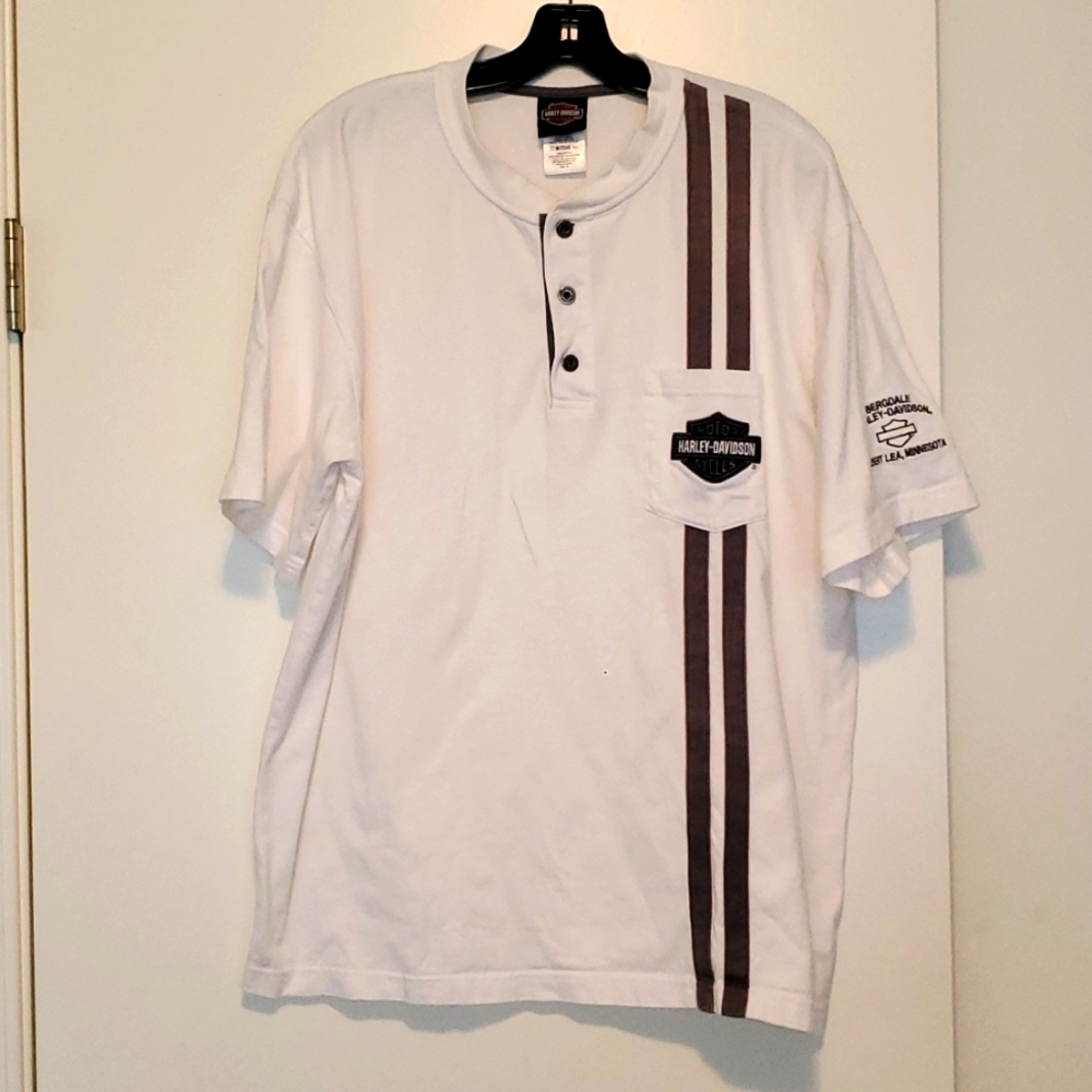 Harley Davidson henley style tshirt